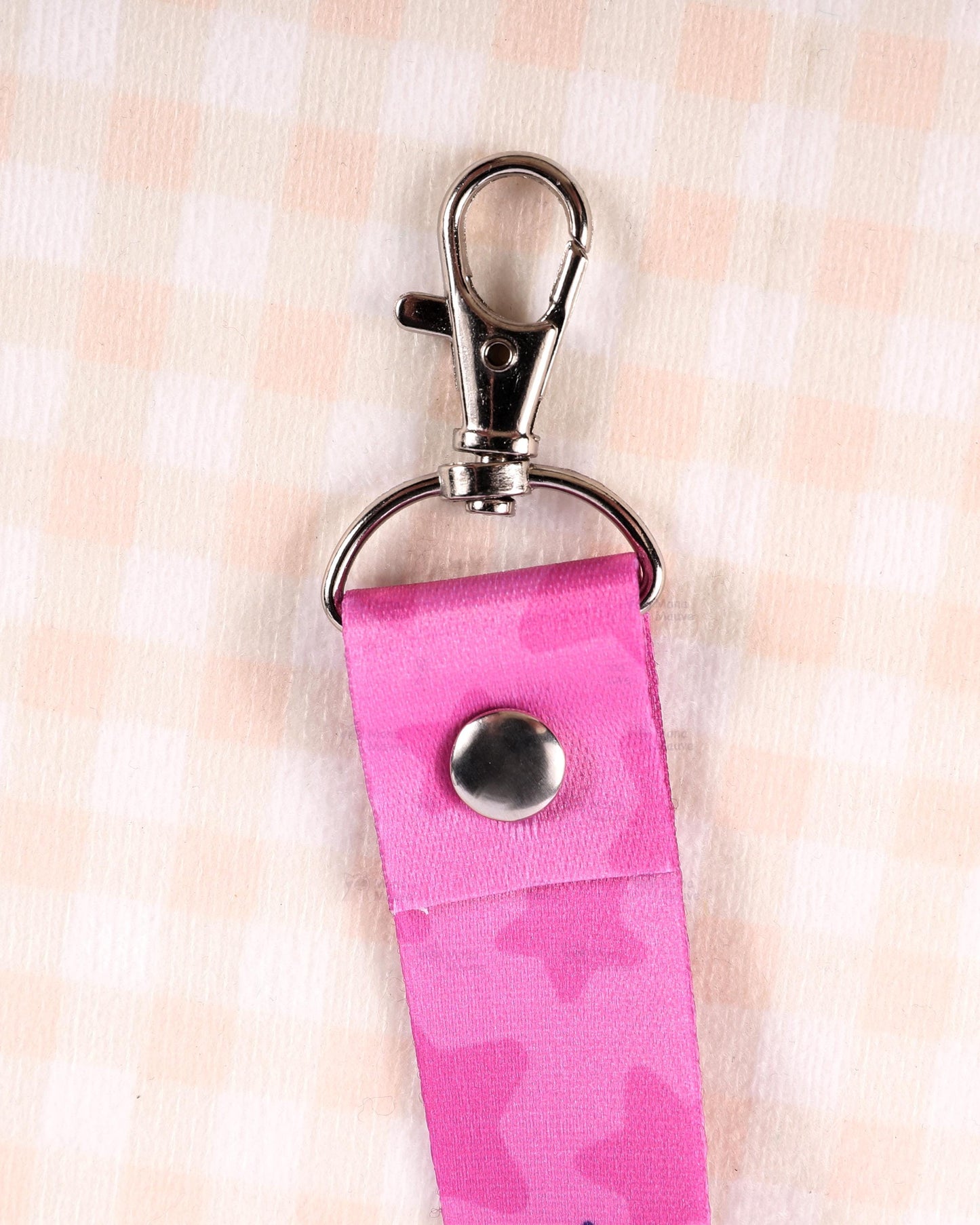 Pink Cat Lanyard | Illustrated Cat Print