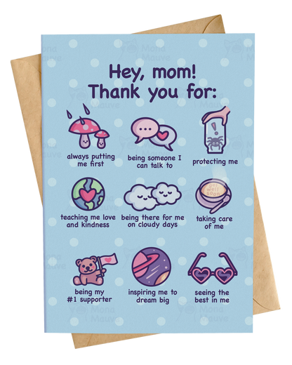 Cute Card for Mom | Thank You, Mom! | Mother's Day Card