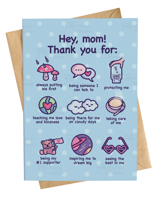 Cute Card for Mom | Thank You, Mom! | Mother's Day Card