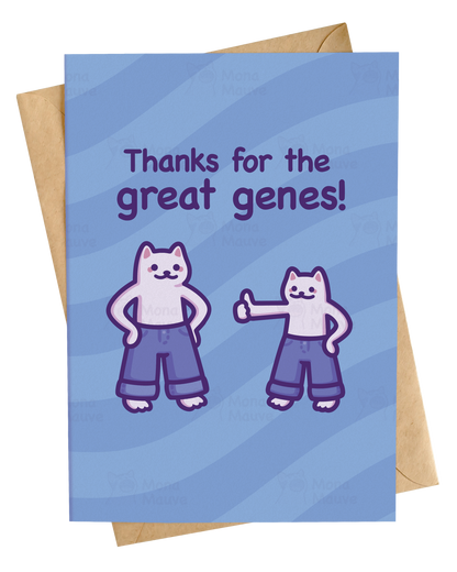 Thanks for the Great Genes! - Jeans Pun | Funny Mother's/Father's Day Cat Card