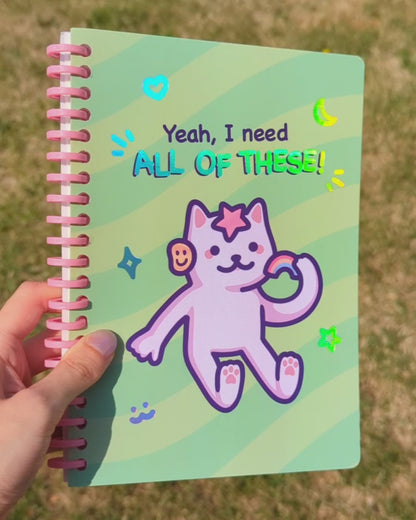 Blank Holographic Reusable Sticker Book + 5 Free Stickers!
