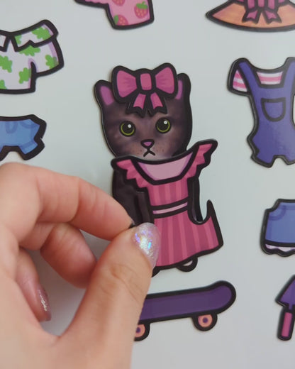 Cat Dress-Up Fridge Magnet Set | Spring Pack