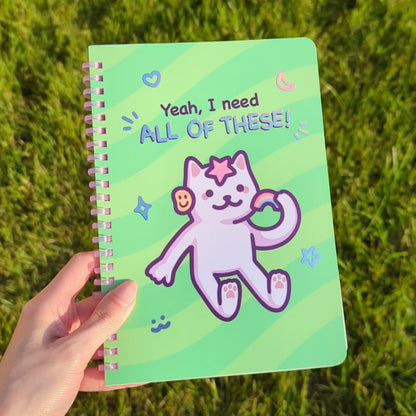 Cute Cat Reusable Sticker Book | Holographic Blank Album for Sticker Collecting