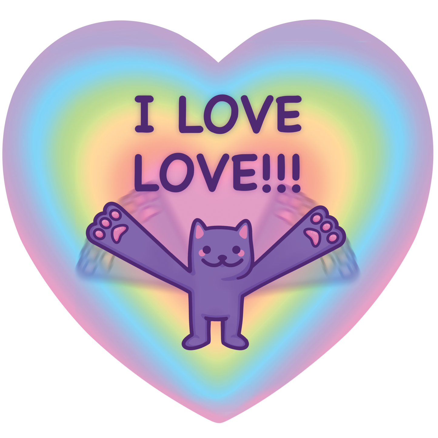 I Love Love | Funny Cat Meme Vinyl Sticker