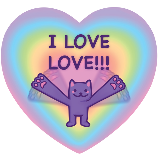 I Love Love | Funny Cat Meme Vinyl Sticker