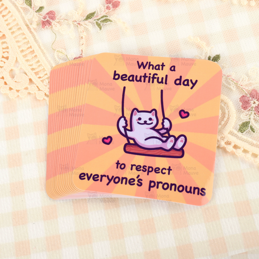 Respect Pronouns Vinyl Sticker | Trans, Gender Fluid & Non-Binary Pride