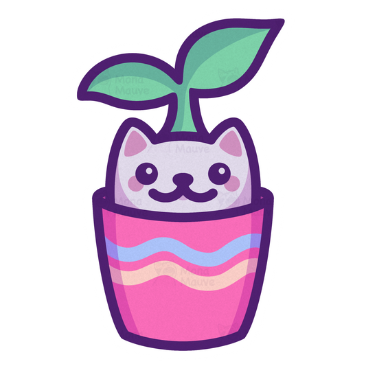 Plant Cat | Cute Cat Meme Vinyl Sticker