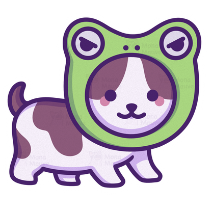 Cute Cat Meme Vinyl Sticker | Cat in a Frog Hat