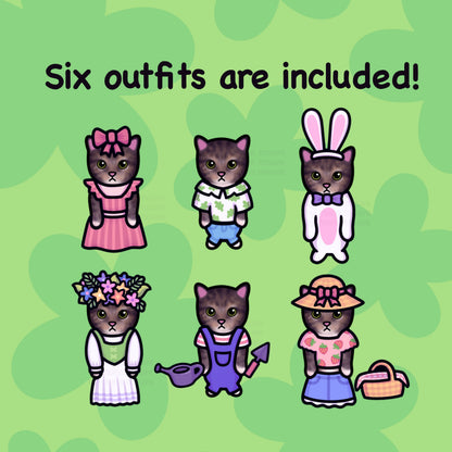 Cat Dress-Up Fridge Magnet Set | Spring Pack