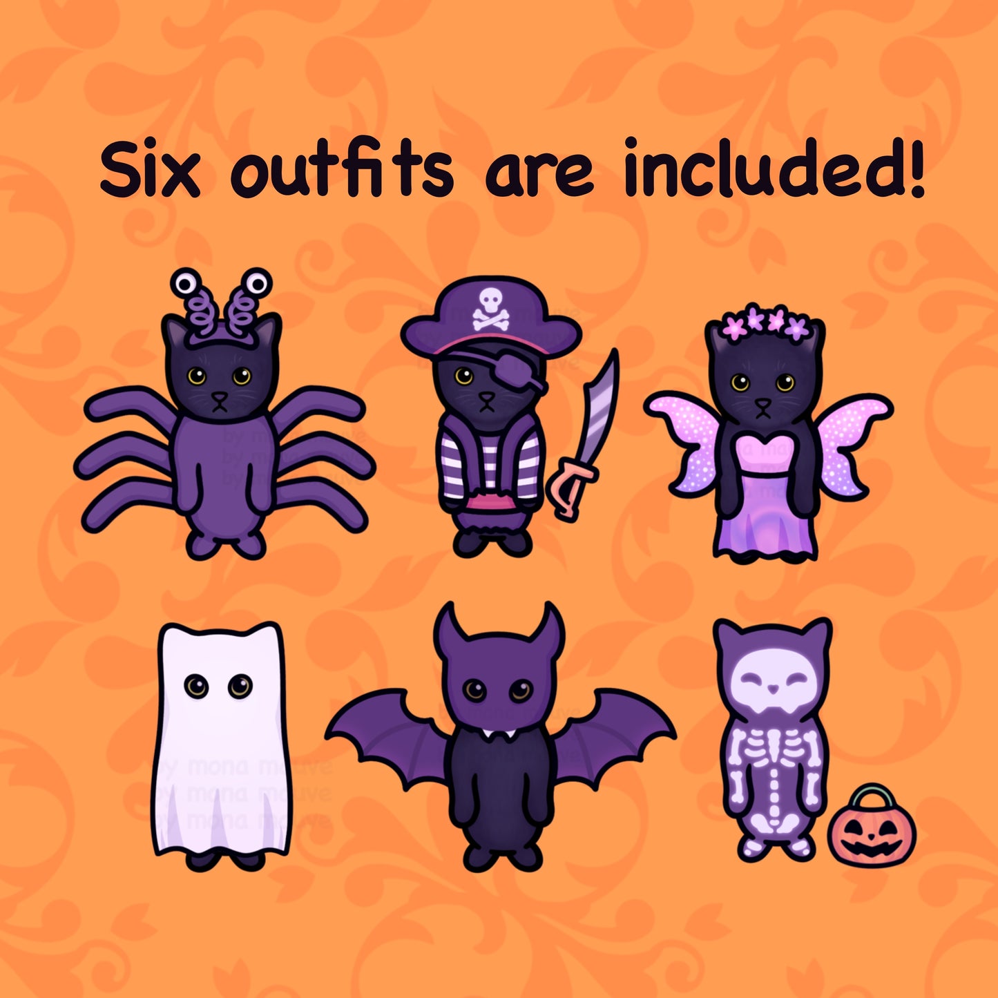 Cat Dress-Up Fridge Magnet Set | Halloween Pack