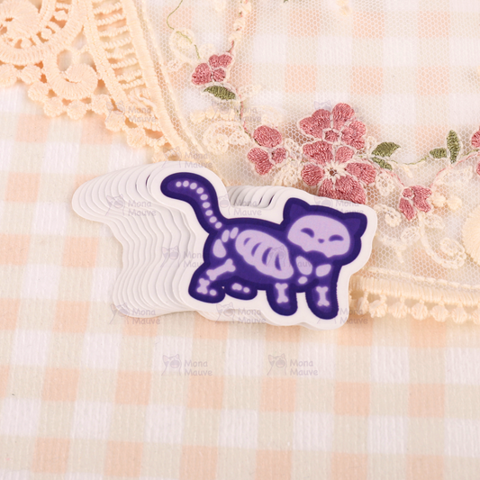 Skeleton Cat | Cute Halloween Vinyl Sticker