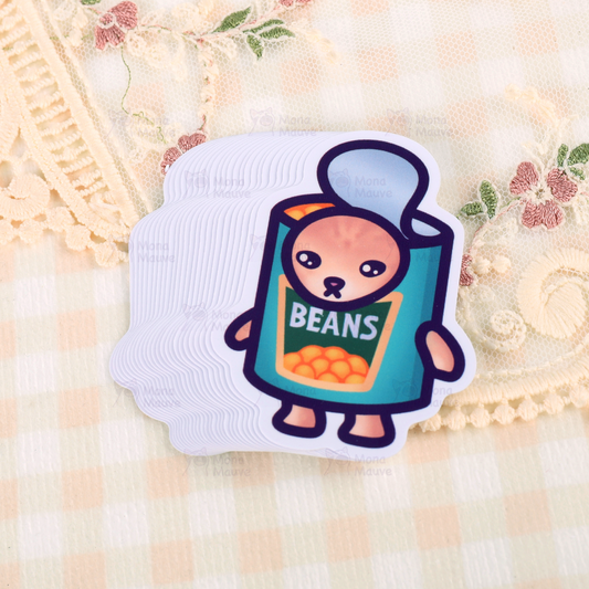 Beans Cat Meme Vinyl Sticker | Snack Cats Collection