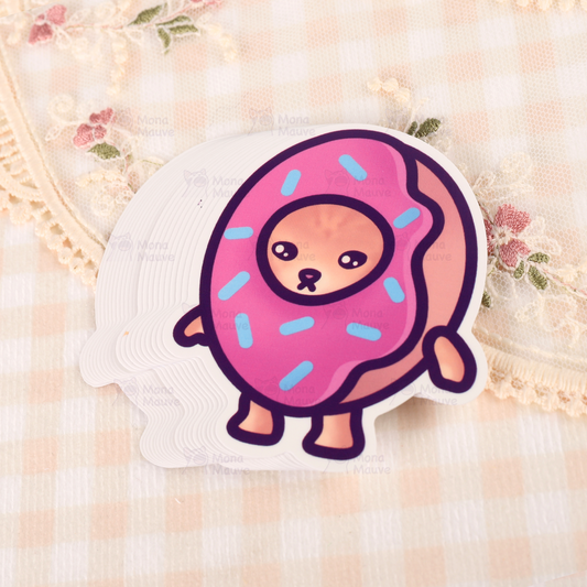 Donut Cat Meme Vinyl Sticker | Snack Cats Collection