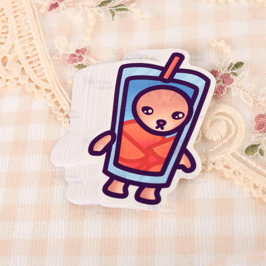 Juice Cat Meme Vinyl Sticker | Snack Cats Collection