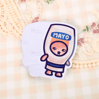 Mayo Cat Meme Vinyl Sticker | Snack Cats Collection