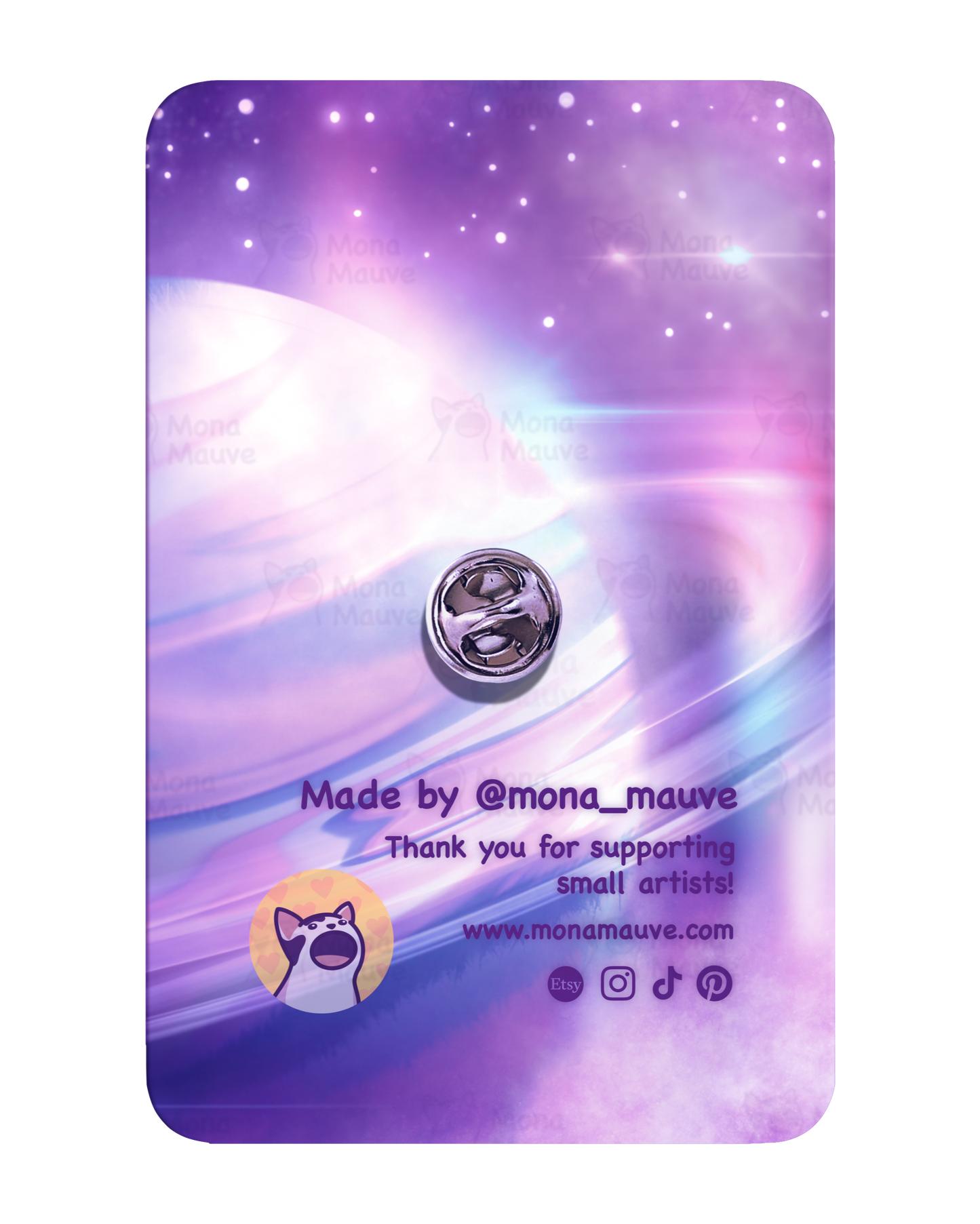 Cute Space Cat Wooden Pin