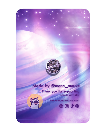 Cute Space Cat Wooden Pin