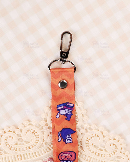 Spooky Cat Lanyard | Halloween Illustrated Cat Pattern