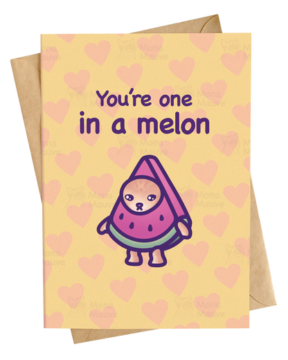 You're One in a Melon! | Cute Cat Thank You Card