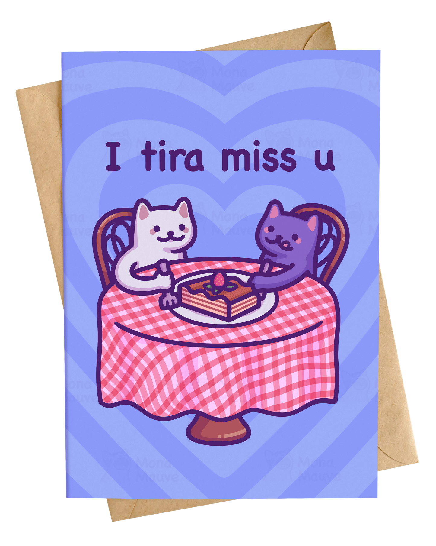 Funny Tiramisu Card | I Tira Miss U | Food Pun Love Card