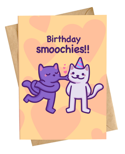 Funny Cat Birthday Card | Birthday Smoochies!