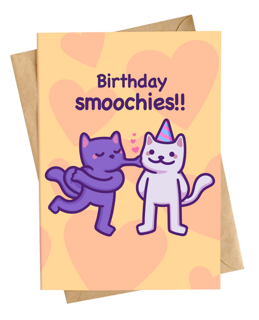 Funny Cat Birthday Card | Birthday Smoochies!