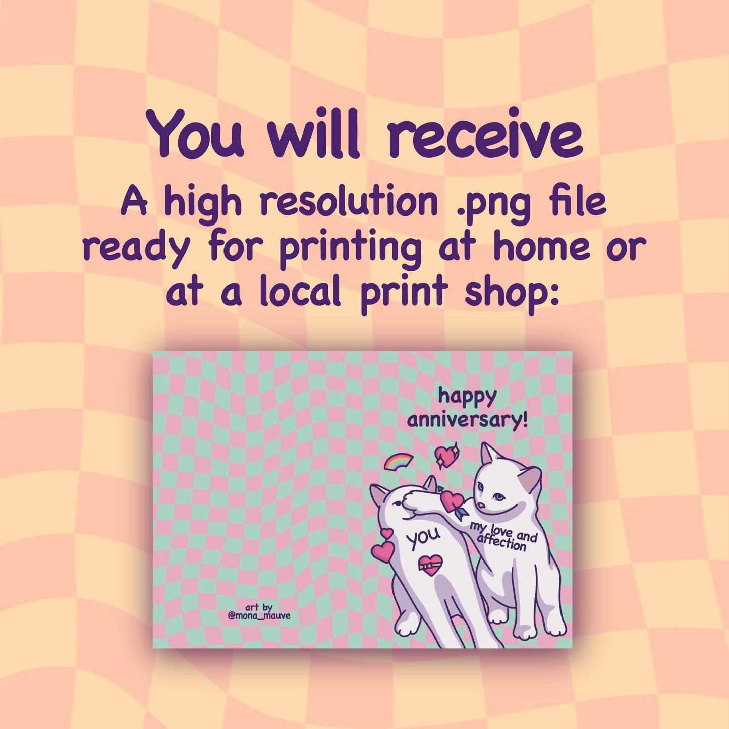 Cute Cat Meme Happy Anniversary Card Digital Download | My Love & Affection