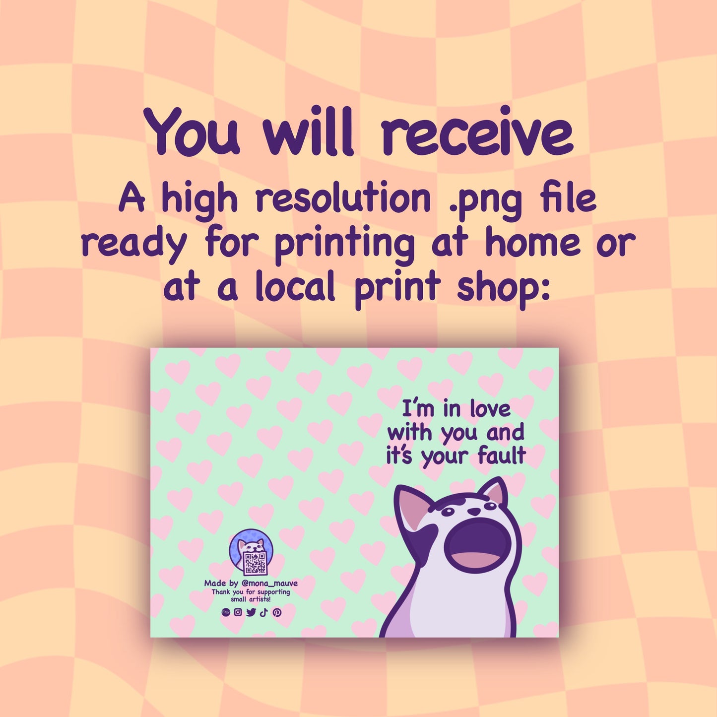 Printable Anniversary Card | Digital Download | Funny Pop Cat Love Card