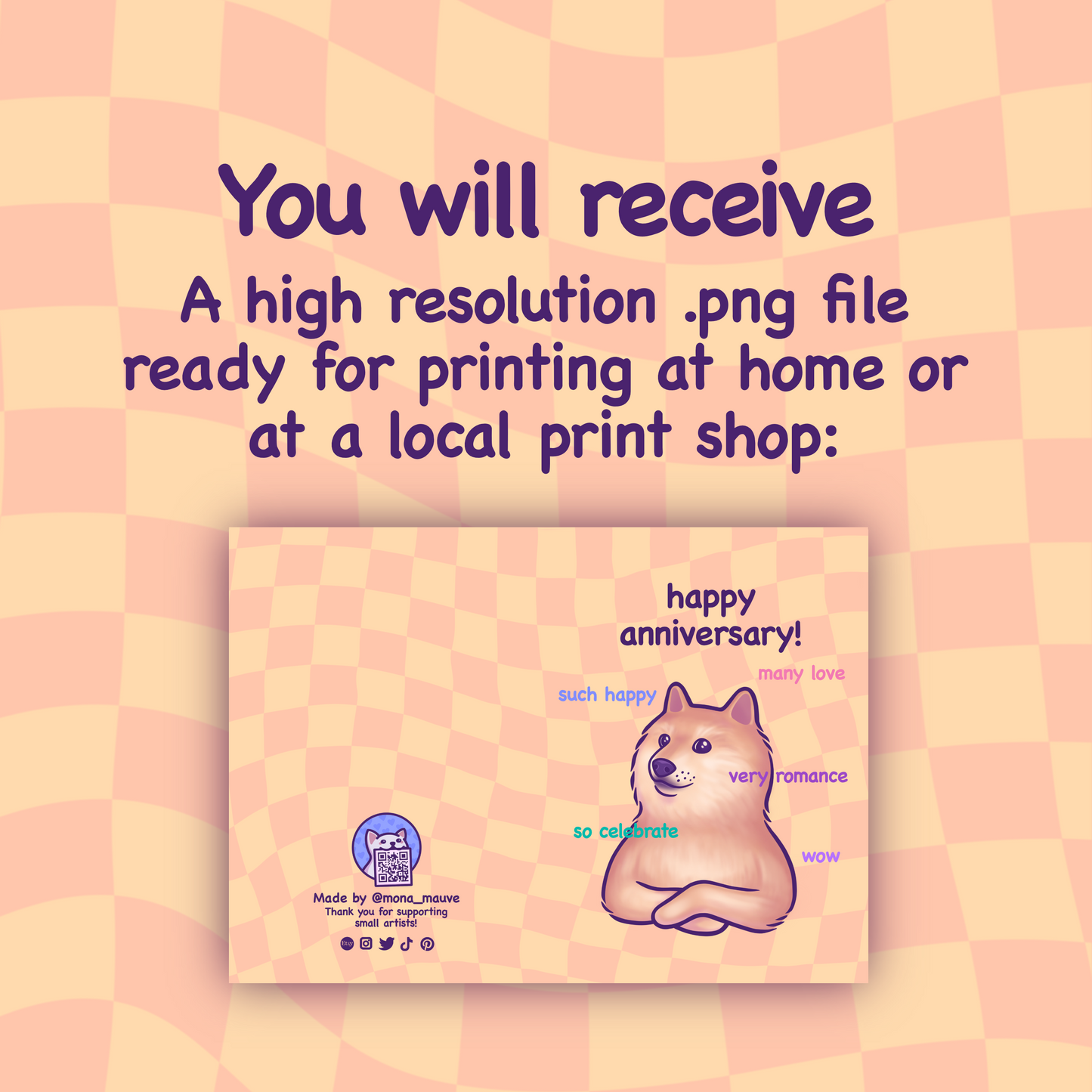 Printable Doge Anniversary Card | Instant Digital Download | Funny Dog Meme | Cute Gift For Boyfriend, Girlfriend, Husband, Wife, Her, Him