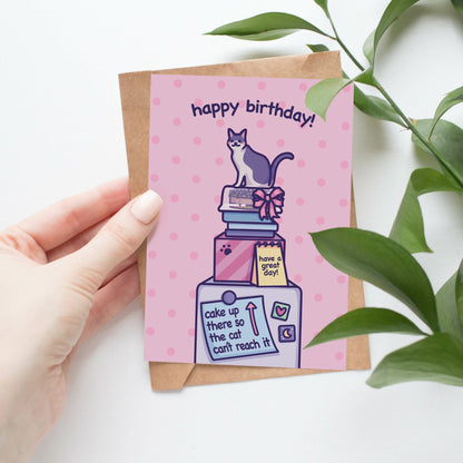 Cake Up There | Cute Happy Birthday Card