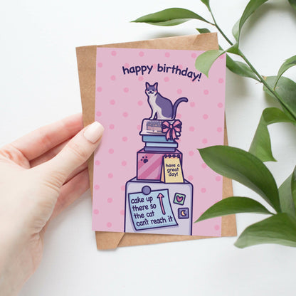 Printable Cute Cat Birthday Card | Digital Download | Funny & Nerdy Last Minute Birthday Card | Meme Gift For Husband, Wife - Her or Him