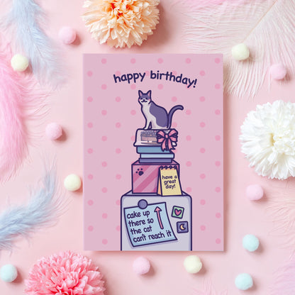Funny Cat Birthday Card | Wholesome & Cute Happy Birthday Card | Meme Gift for Boyfriend, Girlfriend, Mom, Dad, Husband - Her or Him