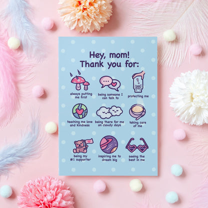Cute Card for Mom | Thank You, Mom! | Mother's Day Card