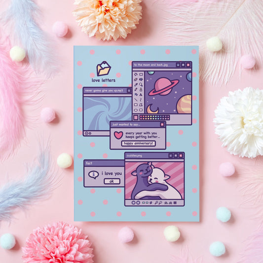 Vaporwave Anniversary Card | Every Year Keeps Getting Better! | Geeky and Cute Windows Pop-Up Card | Gift for Boyfriend, Girlfriend, Wife, Husband - Her or Him