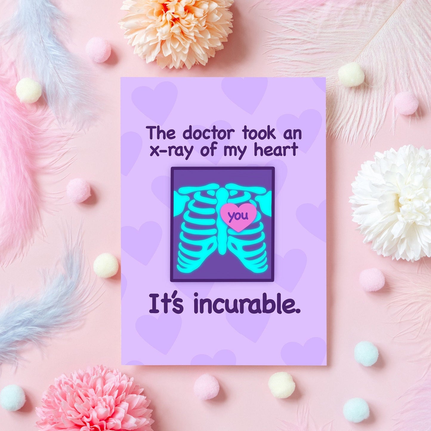 Funny Anniversary Card | The Doctor Took an X-ray of My Heart | Wholesome & Heartfelt Anniversary/Just Because Love Card For Her or Him