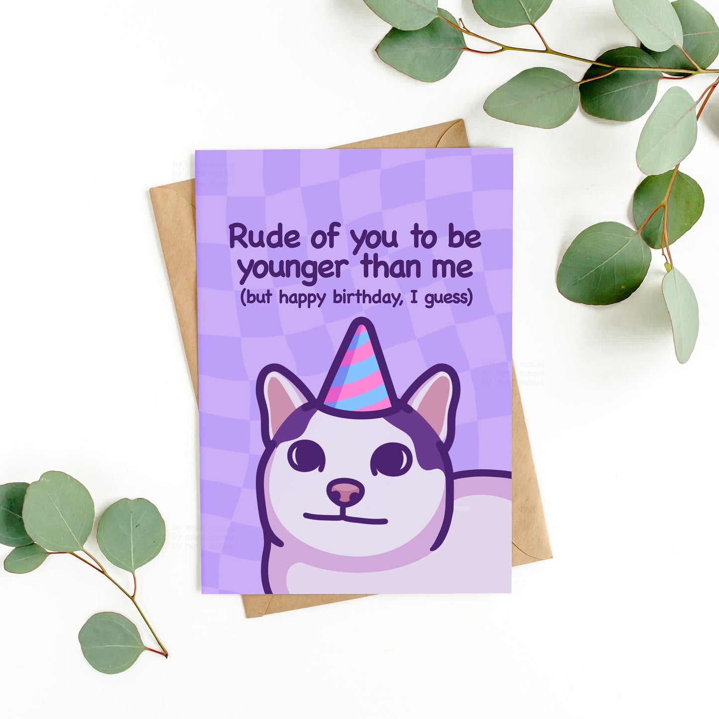 Funny Cat Birthday Card | Rude of You to Be Younger Than Me but Happy Birthday | Humorous Birthday Gift for Someone Younger - Her or Him