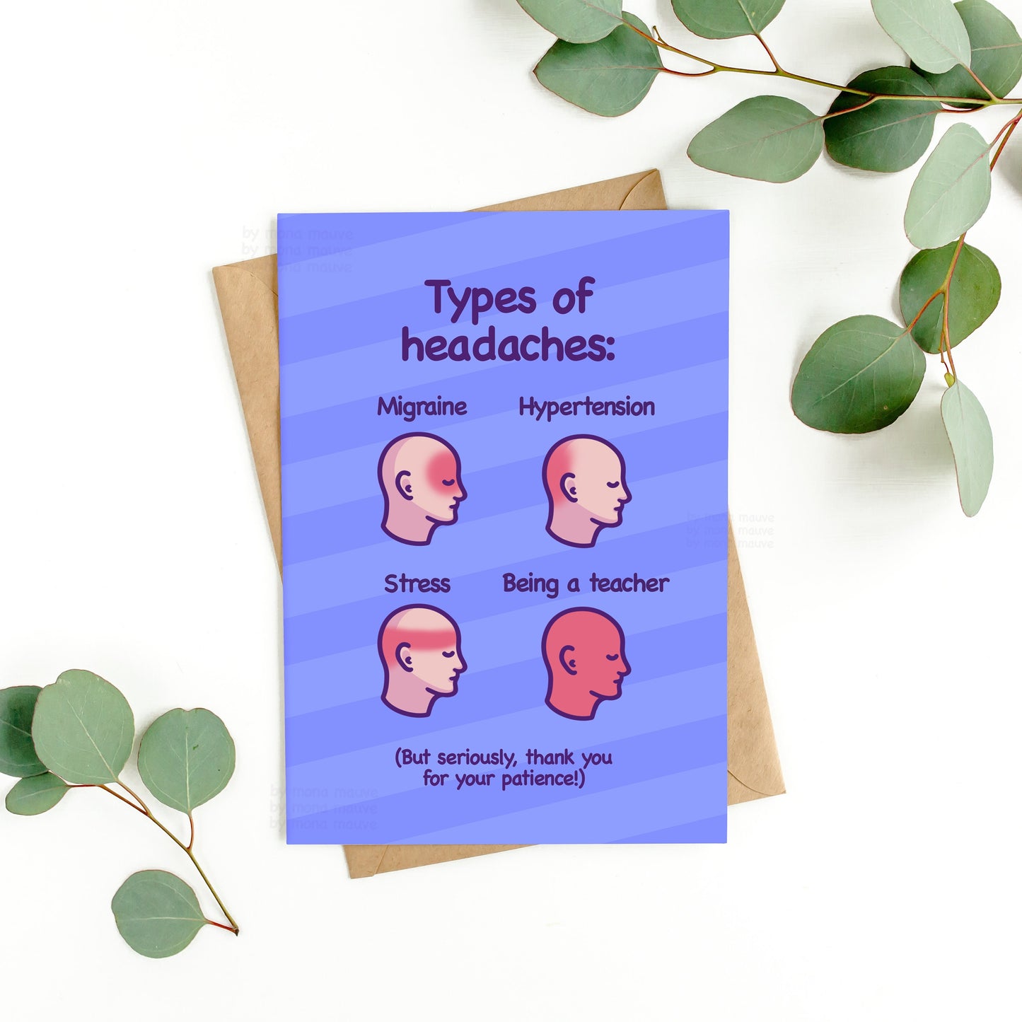 Types of Headaches | Funny Teacher Appreciation Card