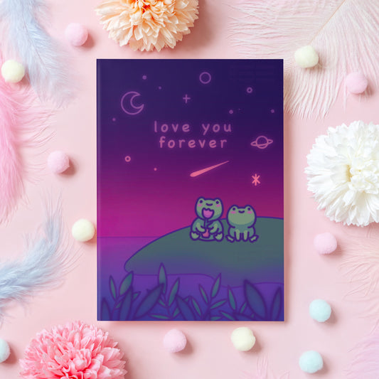 Love You Forever | Frog Anniversary Card | Cute Love, Birthday, Wedding Anniversary Card | Gift for Husband, Wife, Boyfriend, Girlfriend - Her or Him