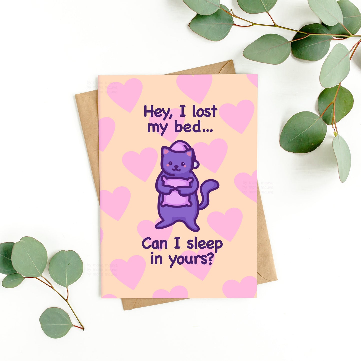 I Lost My Bed, Can I Sleep in Yours? | Funny Cat Meme Card