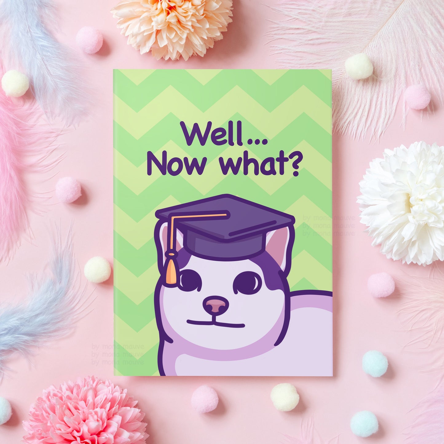 Funny Cat Graduation Card | Well, Now What? | Meme Gift for School or University Graduation | End of School Congratulations - Her or Him
