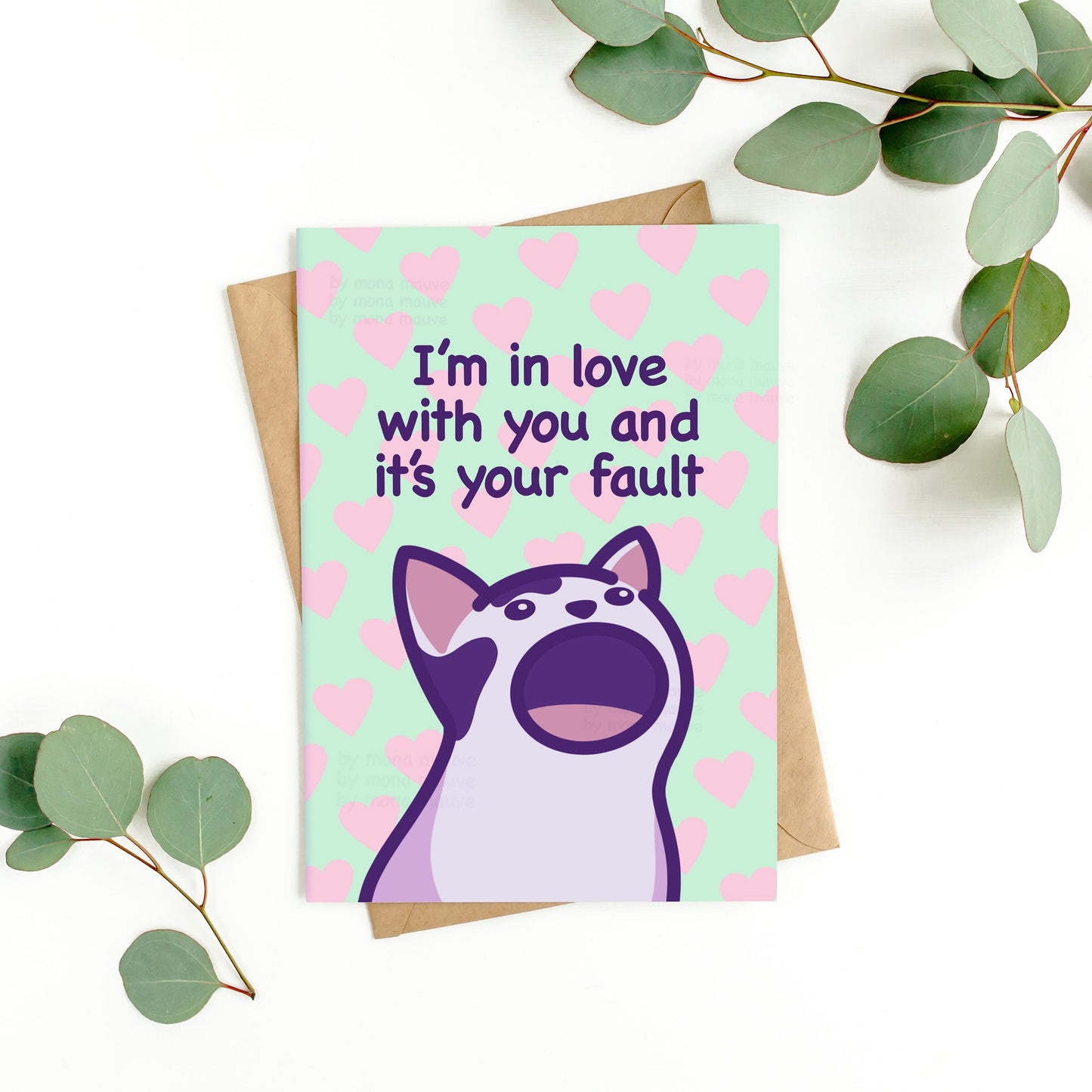 Printable Anniversary Card | Digital Download | Funny Pop Cat Love Card | Card for Husband, Wife, Boyfriend, Girlfriend, Gift for Her or Him