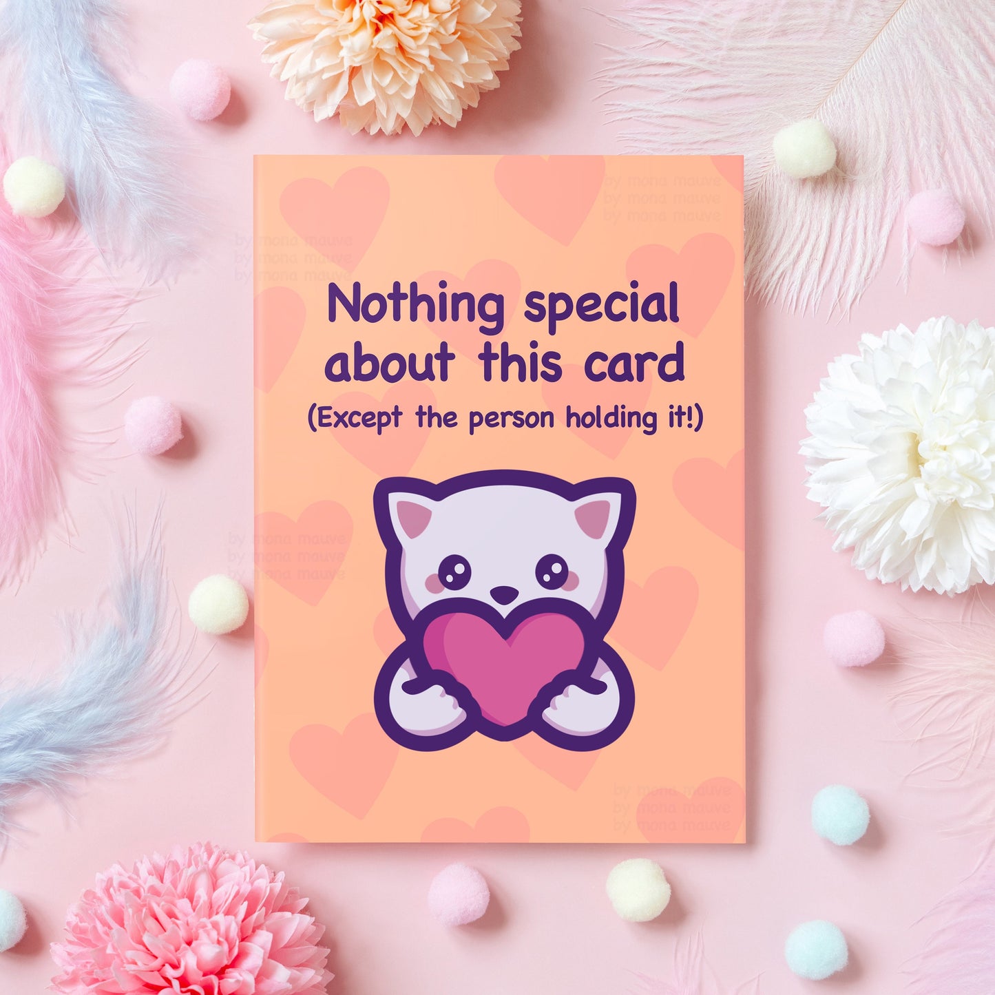 Cute Cat Card | Nothing Special About This Card (Except the Person Holding It) | Cat Meme Gift For Boyfriend, Girlfriend, Husband, Wife, Best Friend - Her or Him
