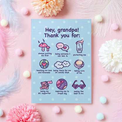 Cute Card for Grandpa | Thank You, Grandpa! | Happy Grandparents' Day | Wholesome Gift for Grandfather | Grandpa's Birthday Card