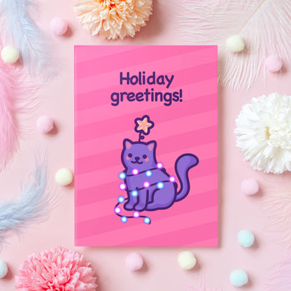 Cute Cat Christmas Card | Happy Holidays! | Wholesome Christmas Gift