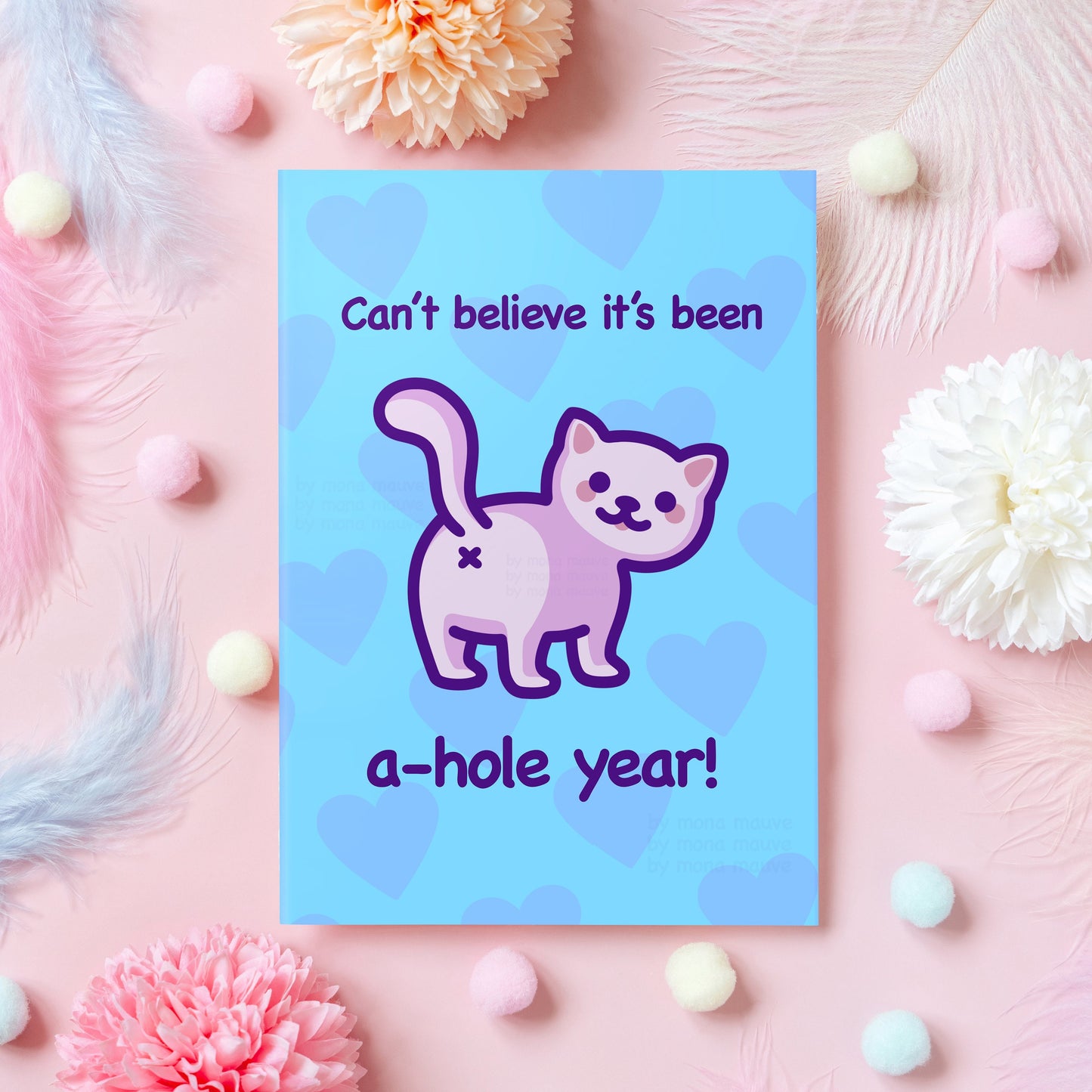 First Anniversary Card | Funny Cat Butt Meme Card | One Year Anniversary Gift for Husband, Wife, Boyfriend, Girlfriend - Her or Him