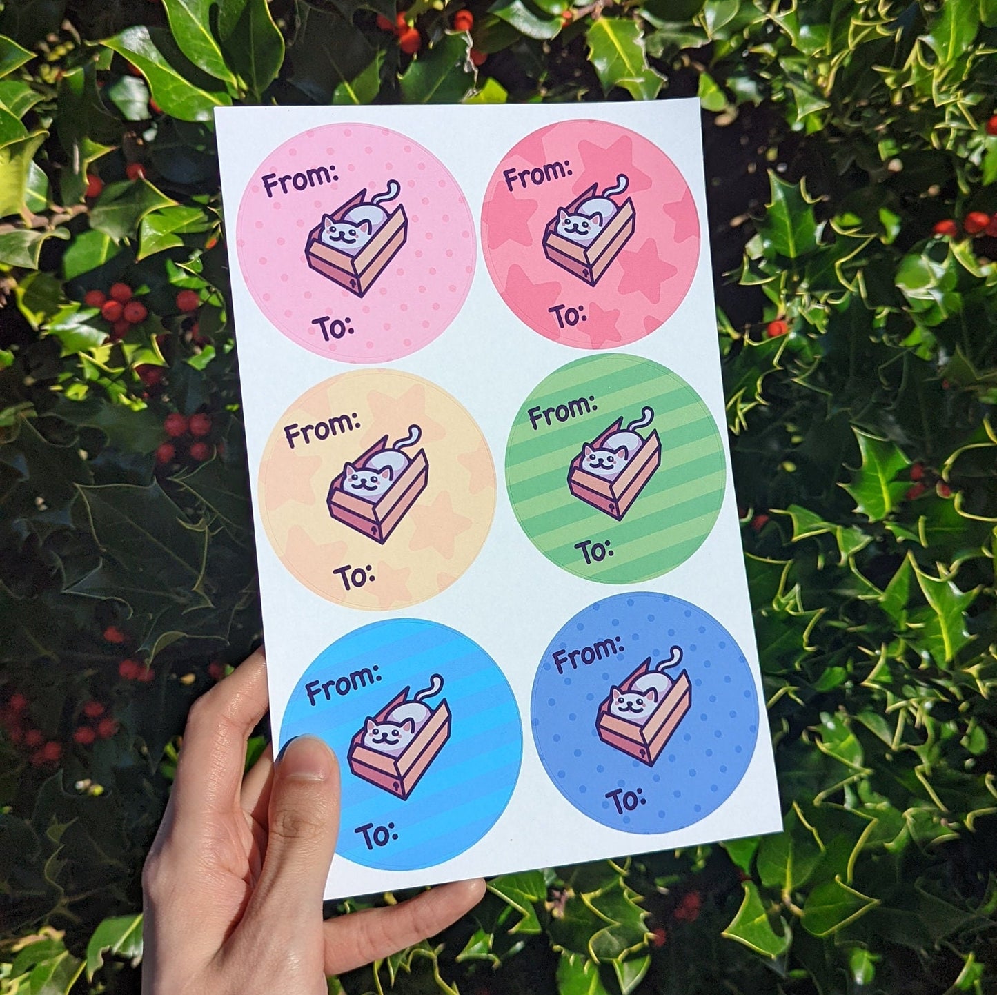 "From To" Gift Packaging Sticker Set | Envelope/Gift Seal Sticker Sheet