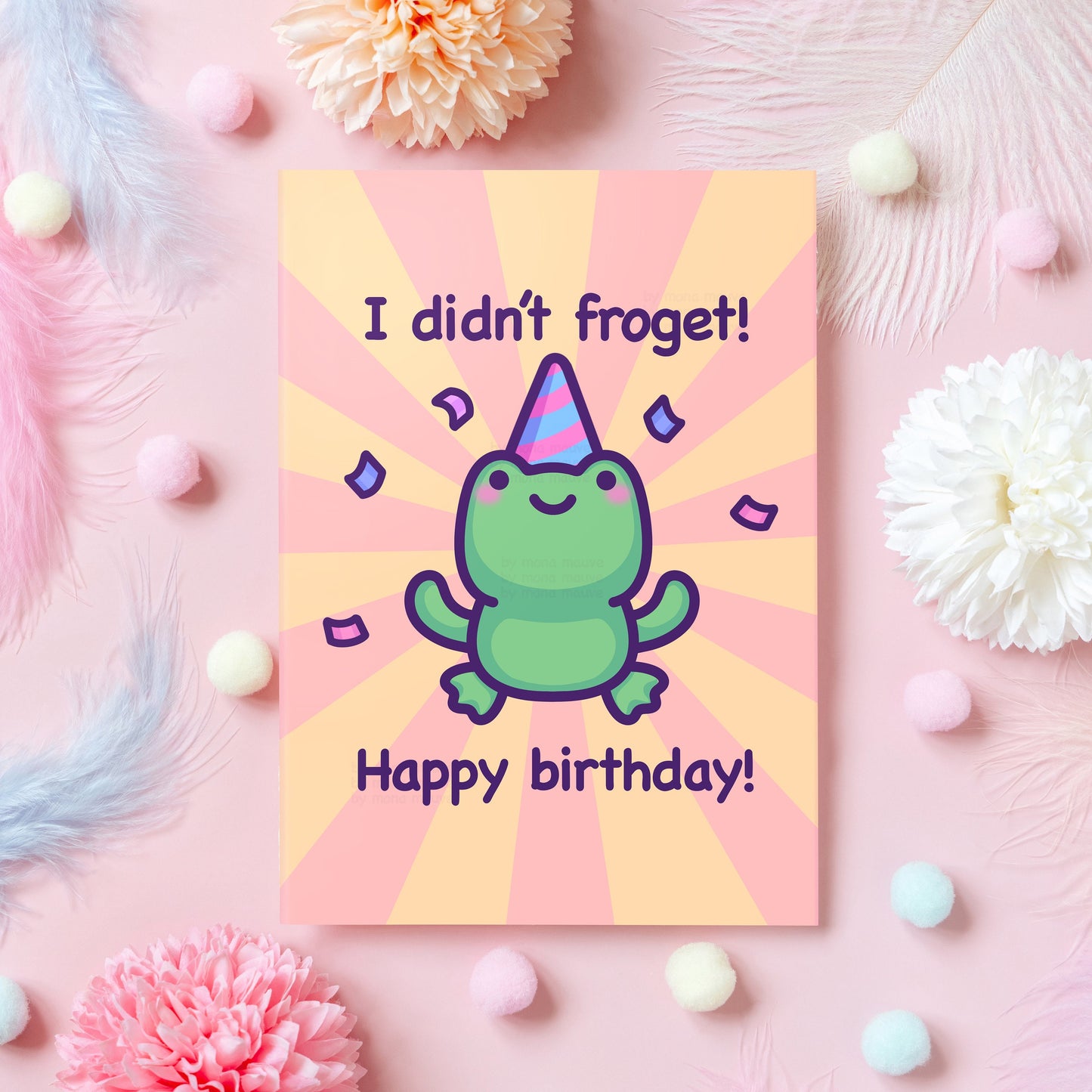 Cute Frog Birthday Card | I Didn't Froget! | Funny Pun Happy Birthday Card | Gift for Husband, Wife, Boyfriend, Girlfriend, Mom - Her or Him