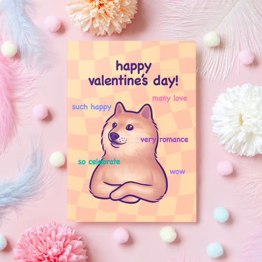Doge Valentine's Day Card | Cute & Funny Dog Meme | Humorous Valentine's Gift For Boyfriend, Girlfriend, Husband, Wife - Her or Him