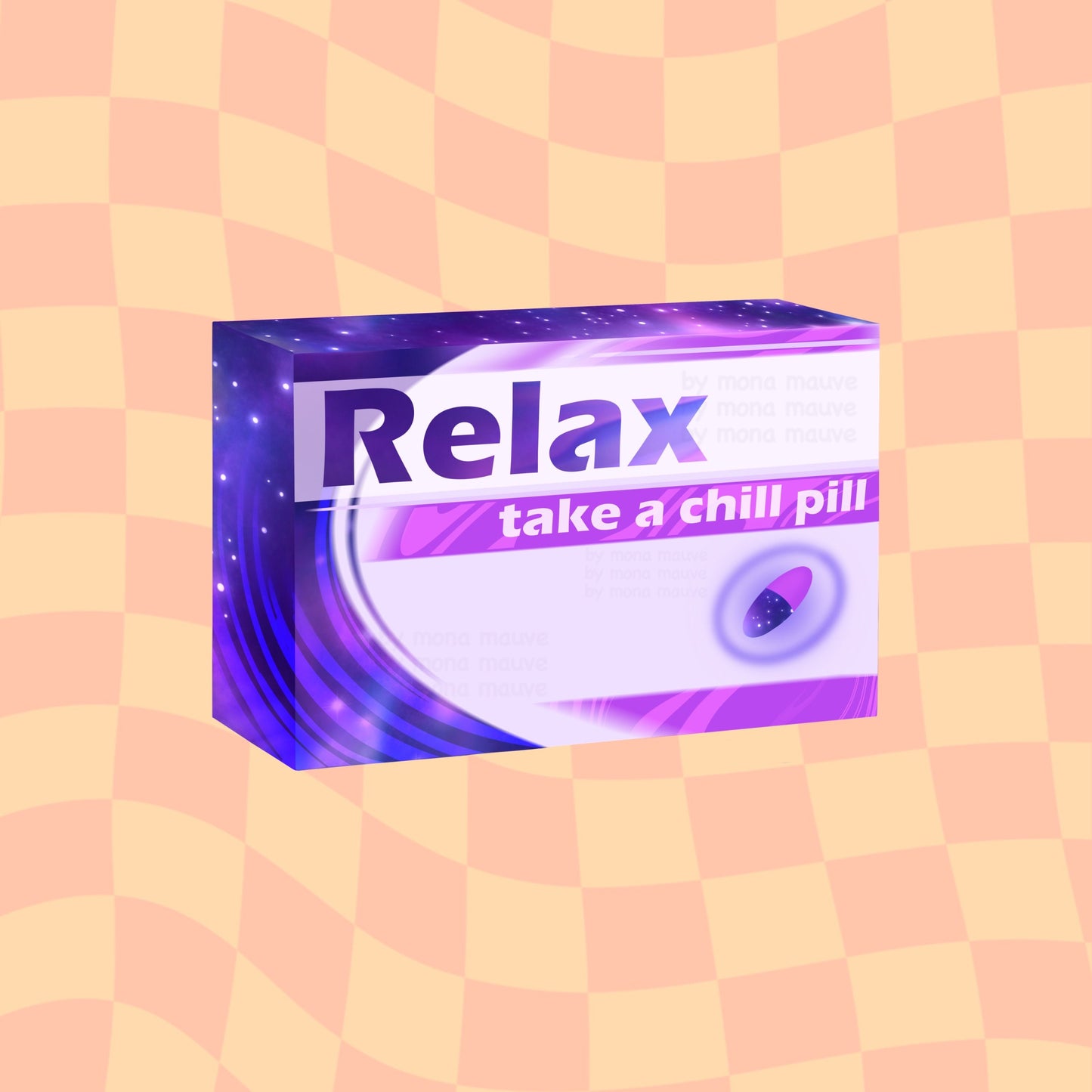 Relax, Take a Chill Pill Sticker | Waterproof Vinyl Sticker | For Bumper, Skateboard, Water Bottle, Laptop | Psychedelic Galaxy Sticker