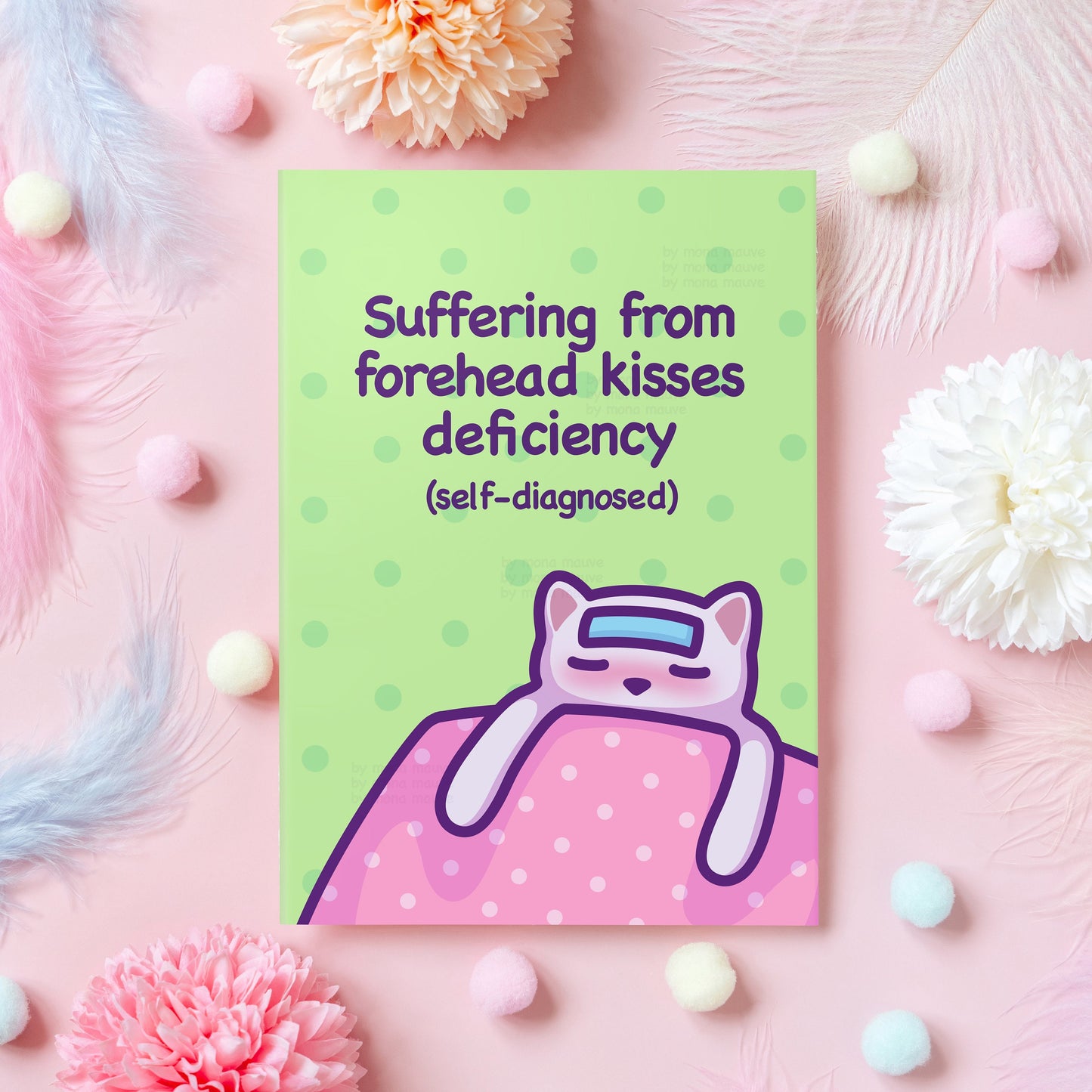 Cute Cat Anniversary Card | Forehead Kisses Deficiency | Happy Anniversary! | For Husband, Wife, Boyfriend, Girlfriend | Gift for Her or Him